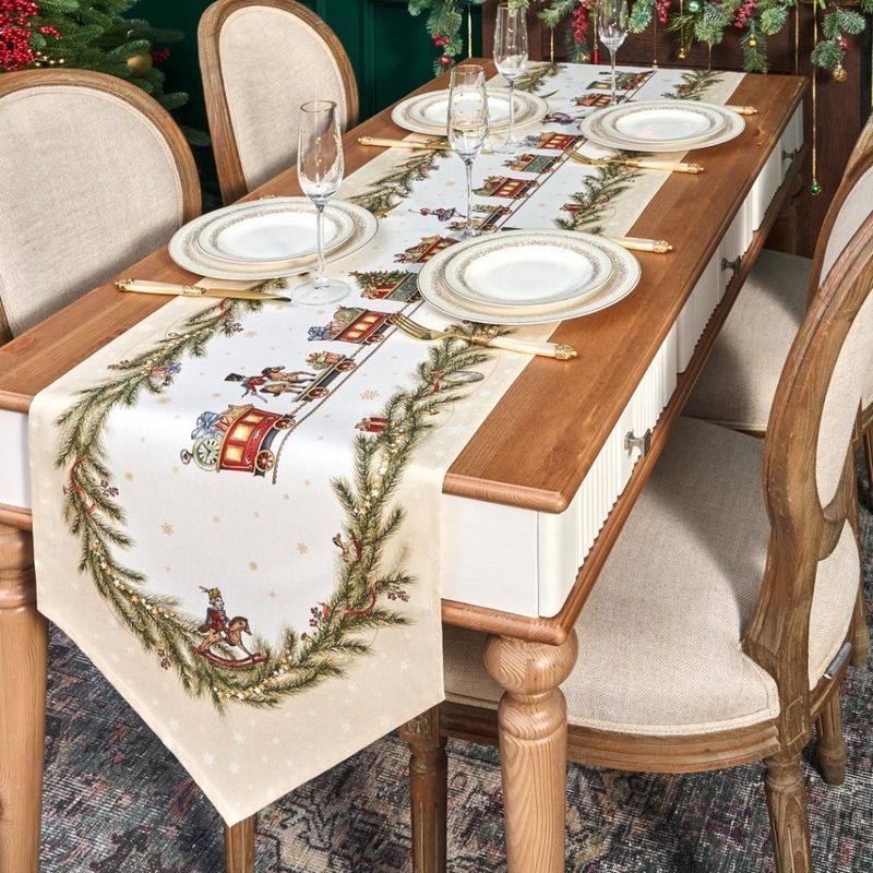 Дорожка на стол 850-757-33 "ЩЕЛКУНЧИК" (45*400см беж. ) хлопок, твилл пропитка