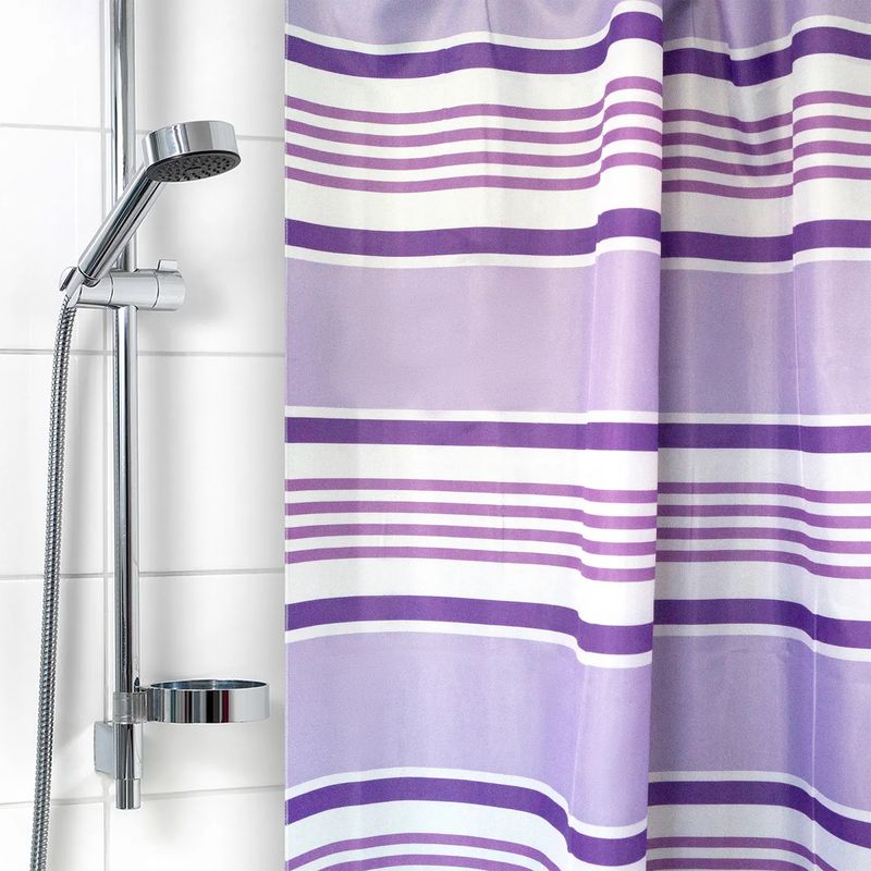 Занавес д/ван.комн. 180*180см. п/эстер. "Лиловые полосы" 2204-1 М.