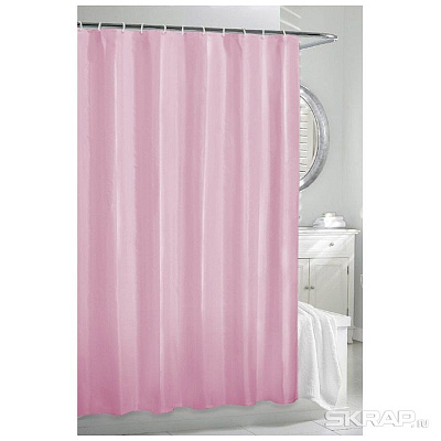 Занавес д/ван.комн. 180*180см. 005806 (розовый) п/э Скр