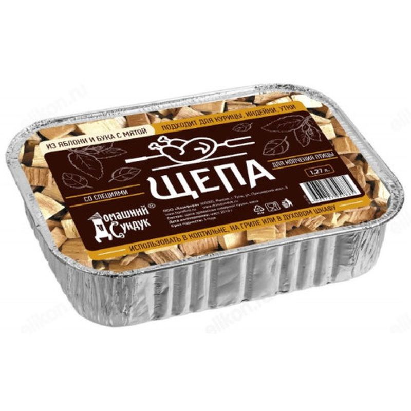 Щепа д/копчения птицы в лотке (яблоня и бук с мятой) 1,27л. ДС-256 .