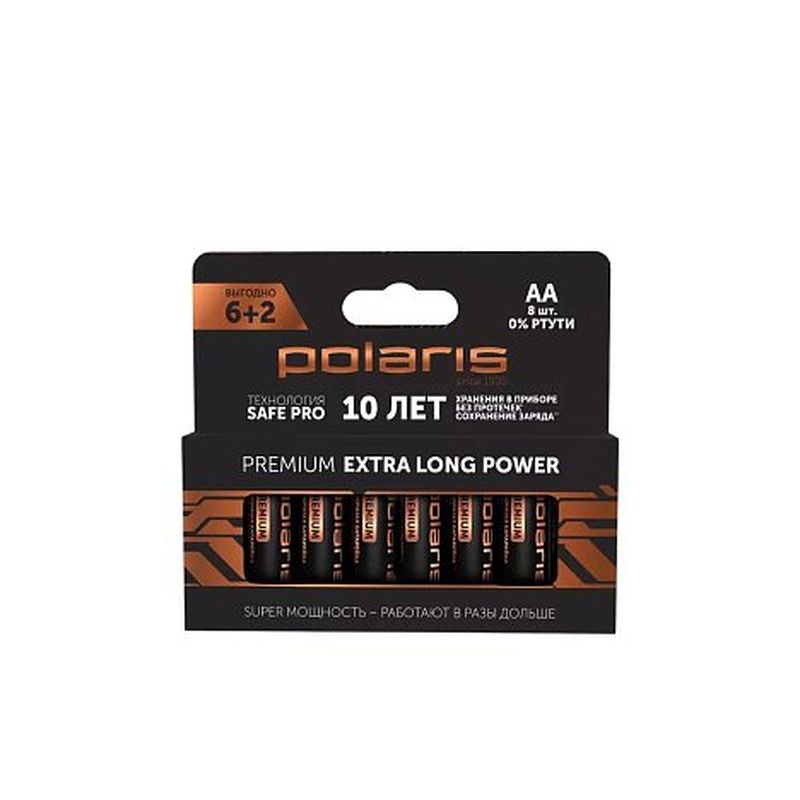 Батарейки POLARIS PB AA PREMIUM щелочные (8шт/уп) цена за 1шт.