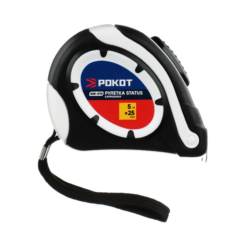 Рулетка  5м.*25мм. 658-010 STATUS автостоп РОКОТ