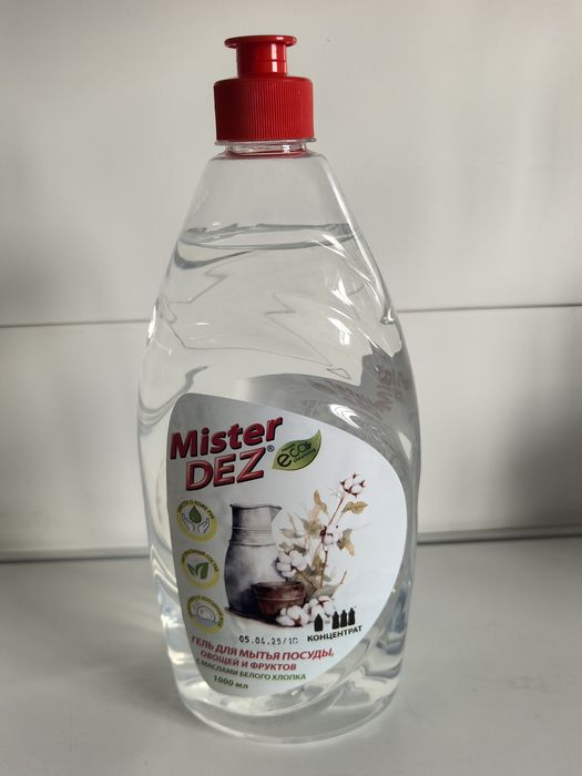 Гель д/посуды MISTER DEZ "С маслом белого Хлопка" 1,0л. 1944-3 .