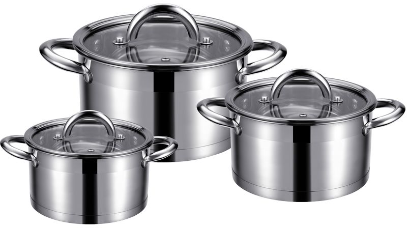 Набор посуды 86-300 (6пр.: 1,9/2,6/3,6л. нерж. ст/кр.) STELLATO