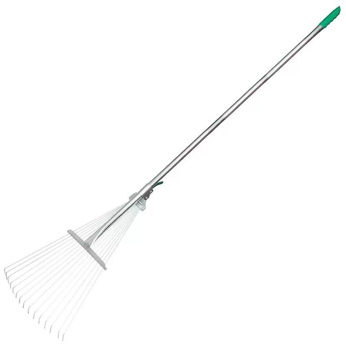 Грабли веерные проволочн. 15 зуб. ГВР-2238 оцинк. ал.ручка с фиксатором №2 (Павлово)