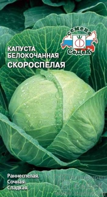 Капуста белокоч. СКОРОСПЕЛКА 0,5г. (СеДек)