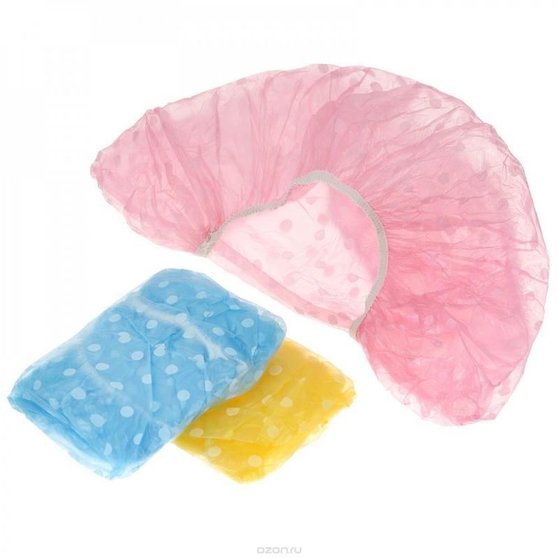 Шапочка д/душа (набор 3шт.) полиэтилен d26см. ЕС-0022 Е