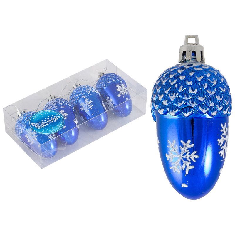 Подвесн.украш. "Желудь" 007456 (набор 4шт.) (синий) Скр Подвесн.украш. "Желудь" 007456 (набор 4шт.) (синий) Скр