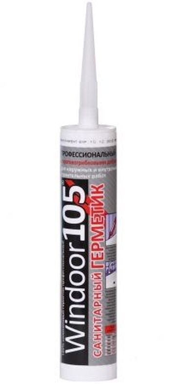 Герметик Силикон WINDOOR 105 сан. бел. 0,28л. (Германия)