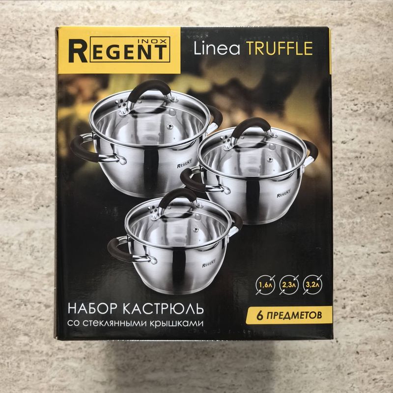 Набор посуды 67-02 (6пр.: 1,6/2,3/3,2л. нерж. ст/кр.) TRUFLE