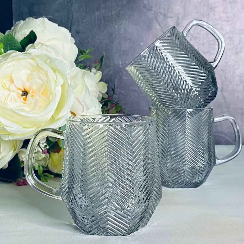 Набор кружек 589-069 (6шт. 300мл.)цв.стекло (подар. уп.)