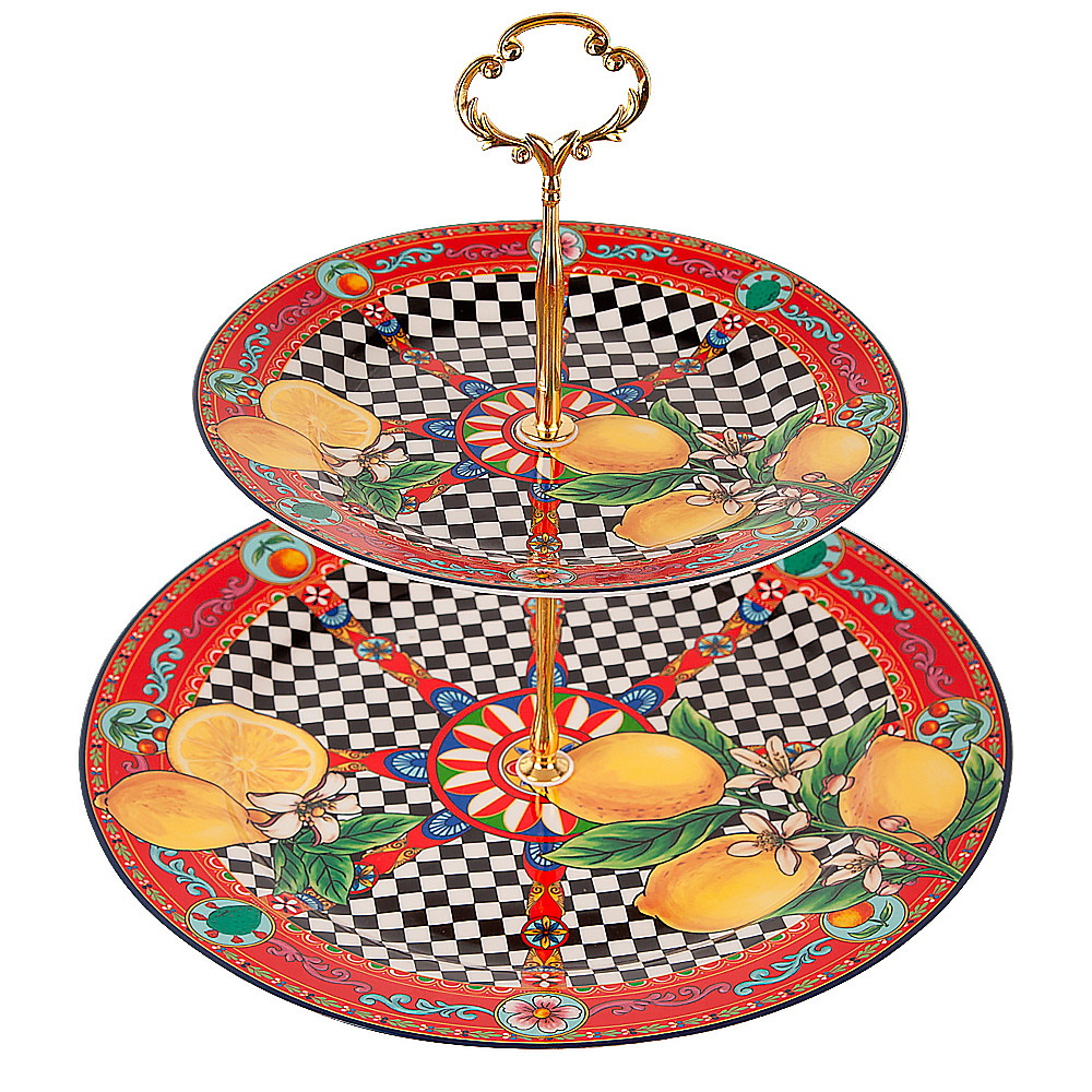 Ваза 2ярусн. 0052018 "Sicilia Limone" (подар.уп.) ЕНС