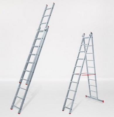 Лестница трансформер 411208 ал. 2секц. 2*8ступ. (2,3/3,7м.)