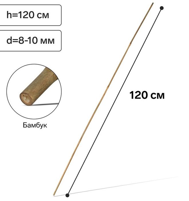 Колышки бамбуковые 120см. d10/12мм.