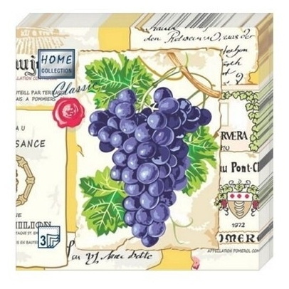 Салфетки бумажные 3сл. Art Bouguet 38870 (33*33см.) 20шт. "Виноград"