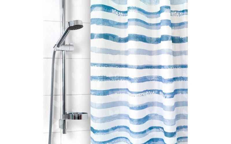 Занавес д/ван.комн. 180*180см. п/эстер. "Акварельные полосы" 2208-1 М.