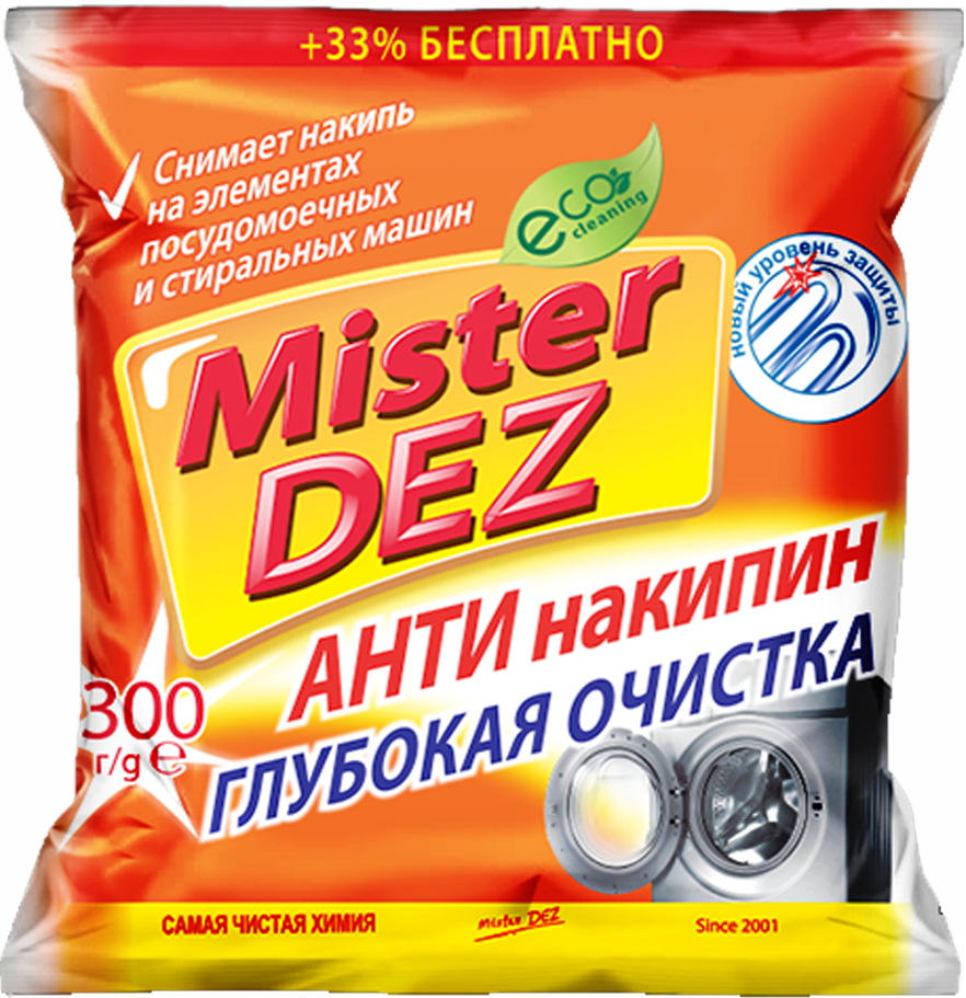 Антинакипин MISTER DEZ Eco-Cleaning 300г. 911 "Глубокая очистка" (д/стир.машины)